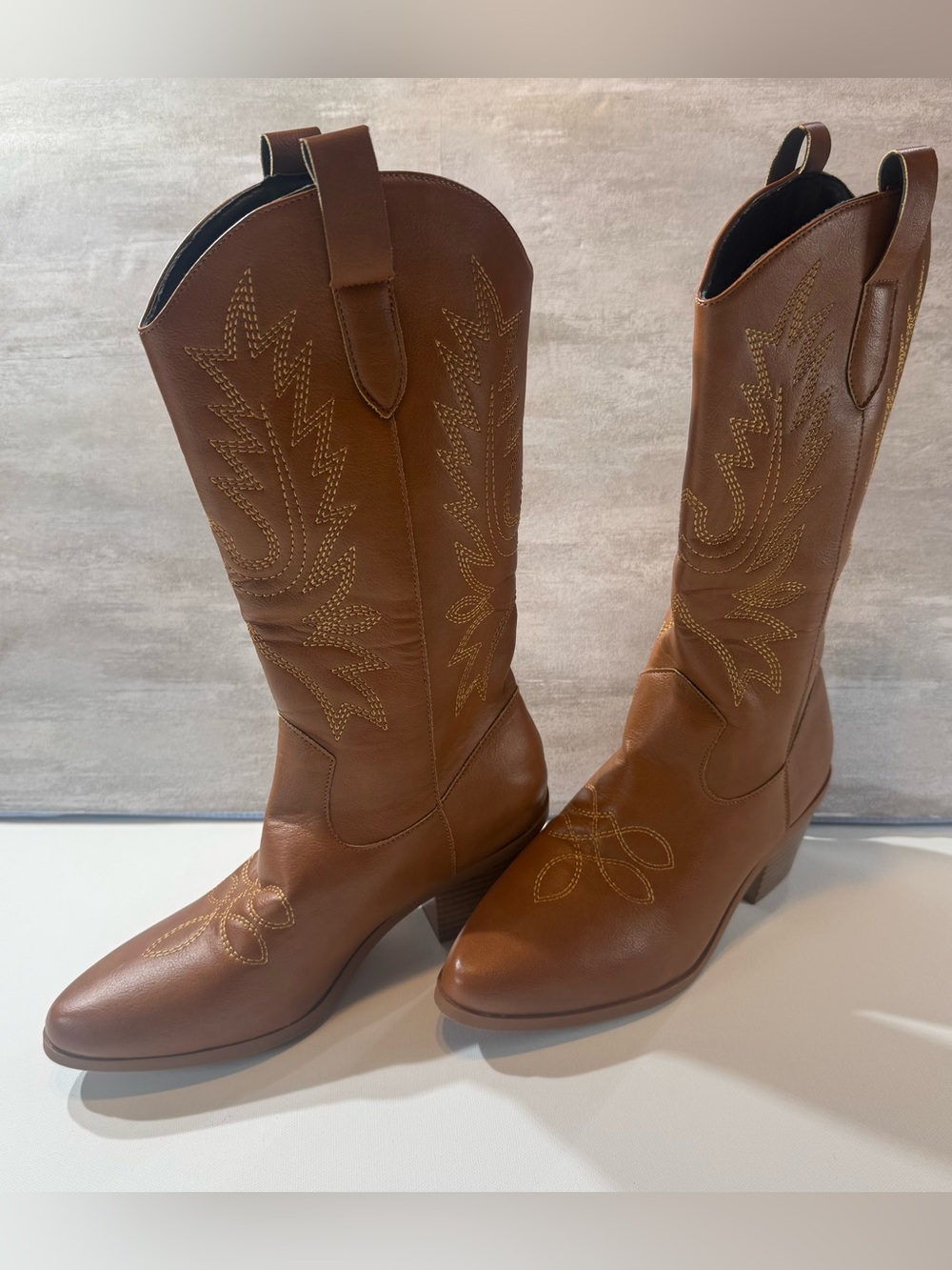 Brown Embroidered Western Cowgirl Boots EU 36 Approx US Size 6